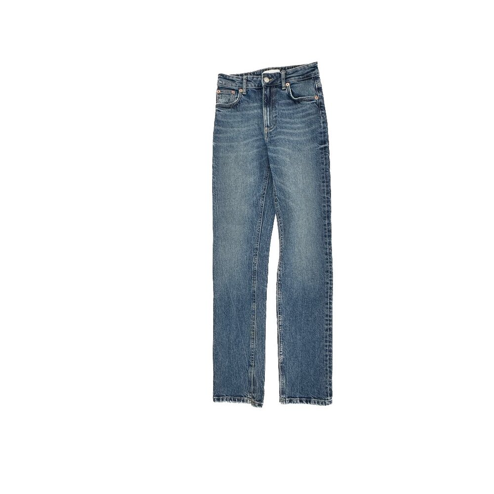 Zara Straight Leg Jeans in Medium Blue Wash